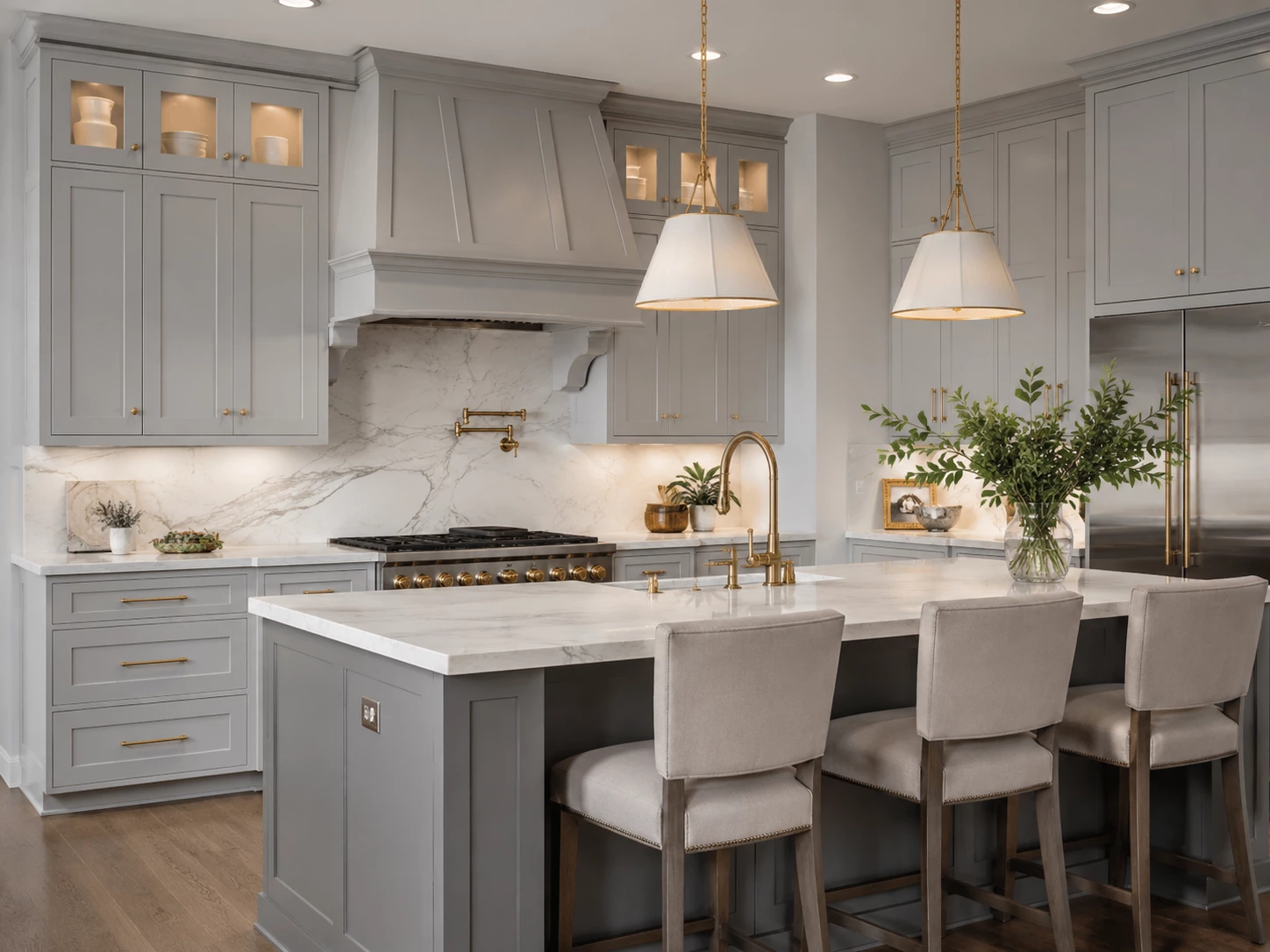 Transitional Shaker Gray kitchen design in Cleveland Ohio