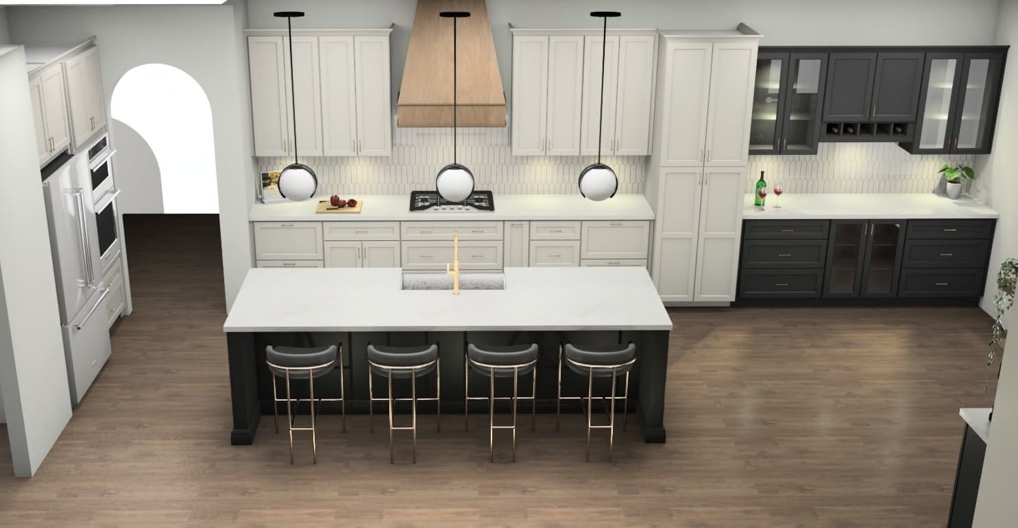 White Shaker and charcoal kitchen cabinets in a Twinsburg Ohio remodel