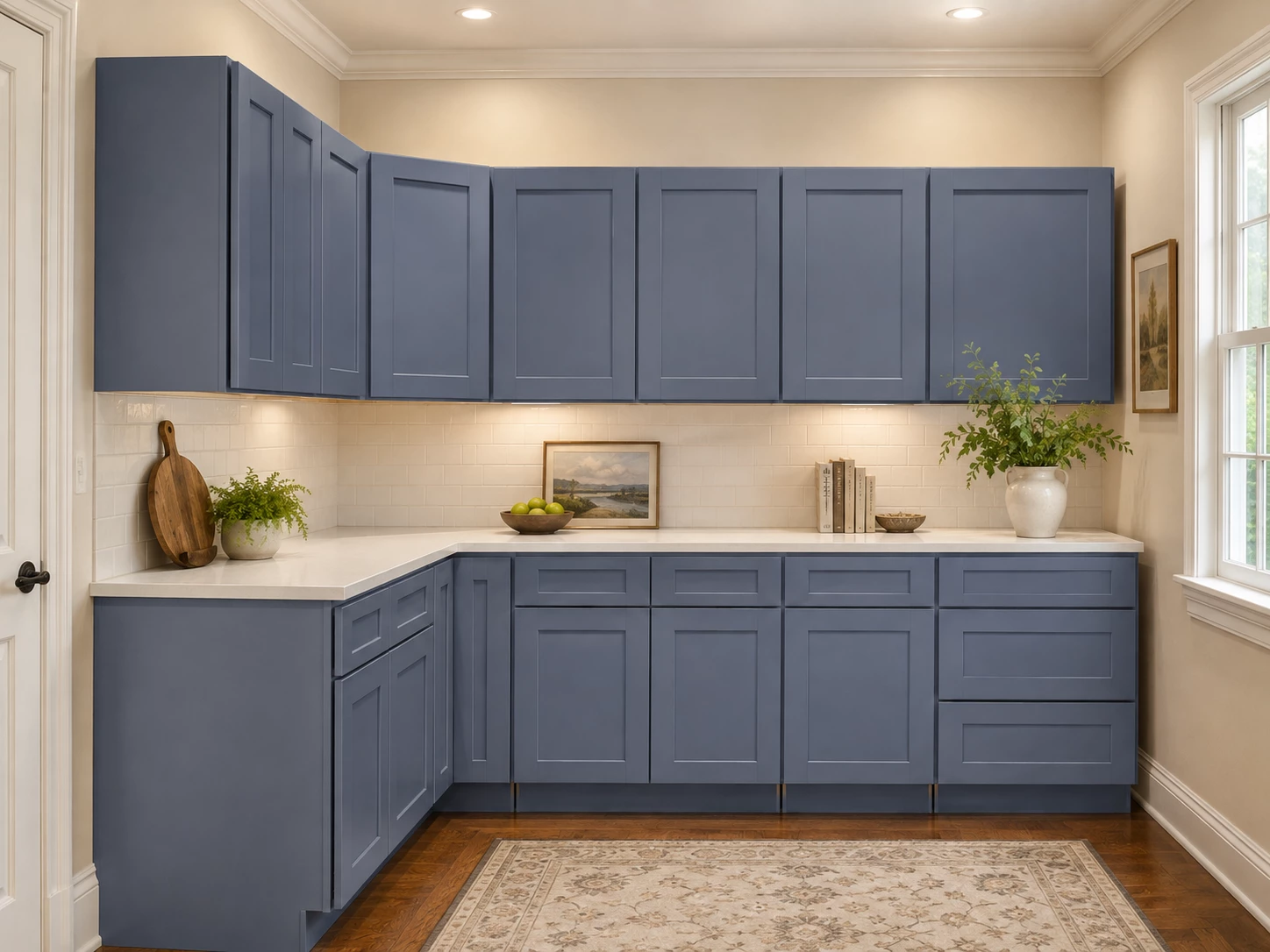 Traditional grey Shaker kitchen cabinet set in a Northeast Ohio home
