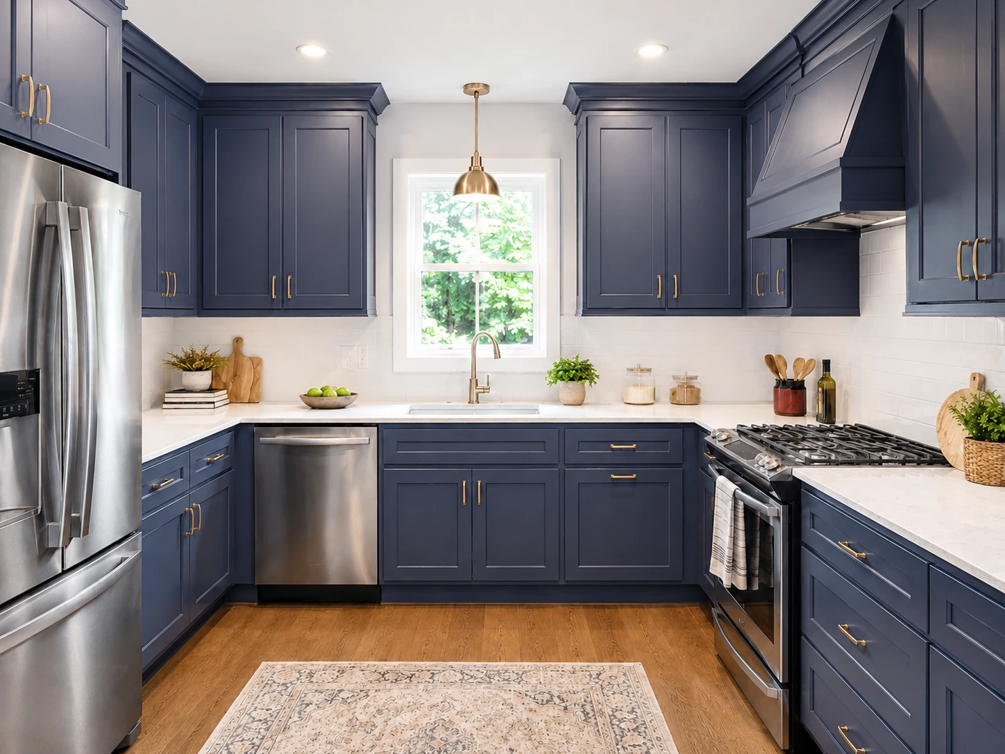Bevel Blue kitchen cabinets in a 10x10 kitchen design from RTA Cabinets Ohio in Cleveland