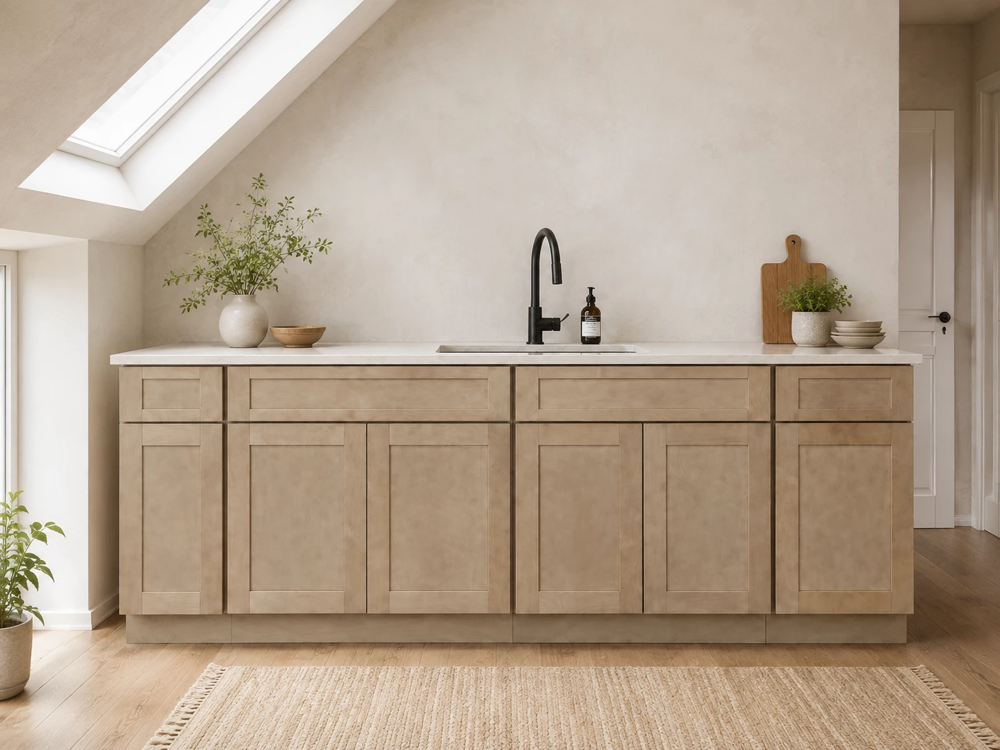 Driftwood Wood Stain cabinets in a modern kitchen in Cleveland, Ohio