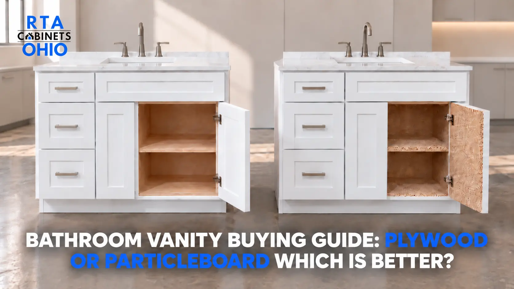 bathroom vanity Cleveland plywood cabinet construction near Kamm's Corners