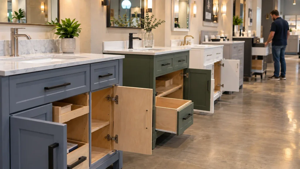 plywood bathroom vanity showroom cleveland