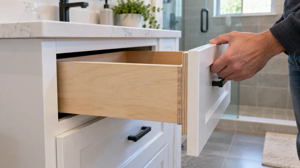 plywood vanity cabinet edge check cleveland