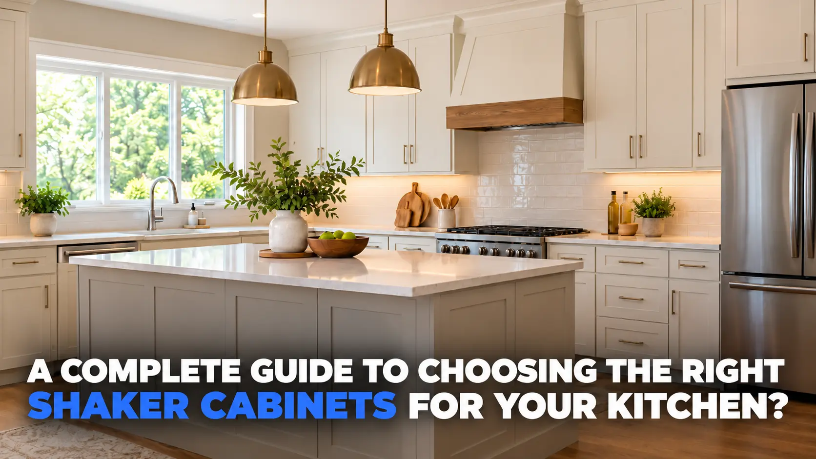 Choosing Shaker cabinets near Parma Heights, Ohio, bright kitchen with Shaker doors